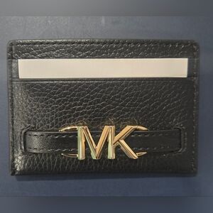 Michael Kors Black Card Holder with Gold Logo
